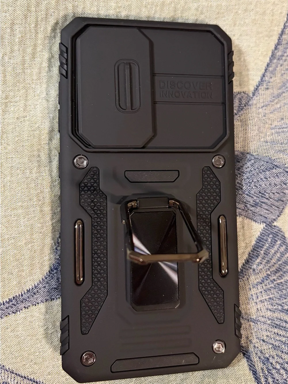 AUPAI Samsung Galaxy S24 Rugged Case Slide Camera Cover Ring Kickstand Black